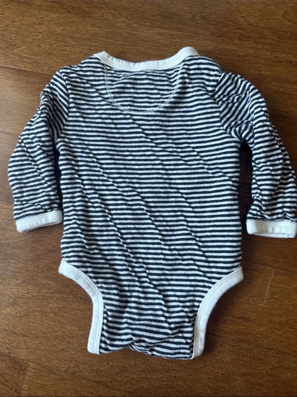 Country Road organic cotton Navy and White Striped Long-Sleeve Baby Bodysuit